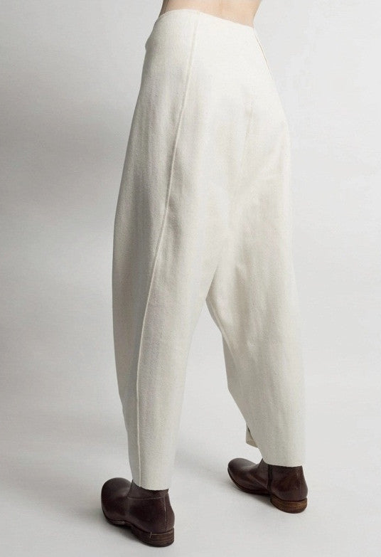 Futuristic Woolen Trousers / Drop Crotch Harem-Big Carrot Pant - Ofelya Boutique