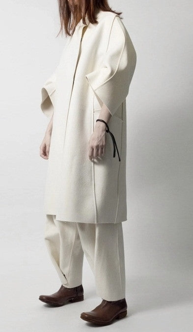 Futuristic Woolen Trousers / Drop Crotch Harem-Big Carrot Pant - Ofelya Boutique