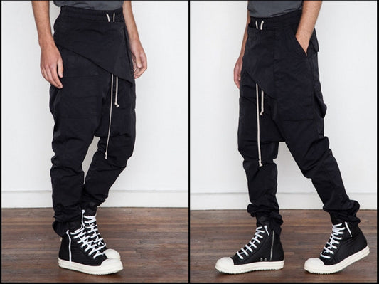 Darkshd Drop Crotch Tapered Trouser Harem Pants Jogger - Ofelya Boutique