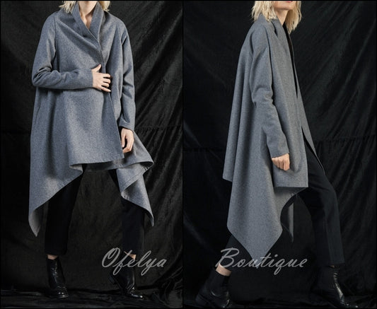 Autumn Original Ofelya Designs Woolen Coat Windbreaker Cardigan Jacket Women - Ofelya Boutique
