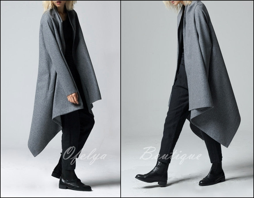 Autumn Original Ofelya Designs Woolen Coat Windbreaker Cardigan Jacket Women - Ofelya Boutique