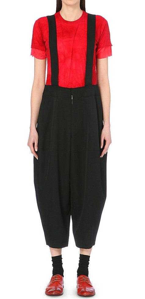 Wide Leg Suspender Trousers // Strap Detail Trousers Jumpsuit - Ofelya Boutique