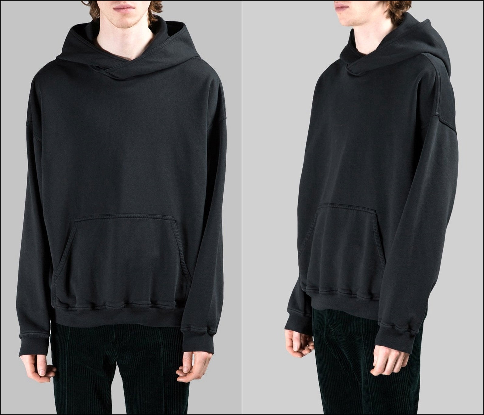 Activewear /Sportswear Oversized Drop Shoulder Hooded Sweatshirt Slashed Hoodie / College Sweatshirt / drop shoulders-BB033 - Ofelya Boutique