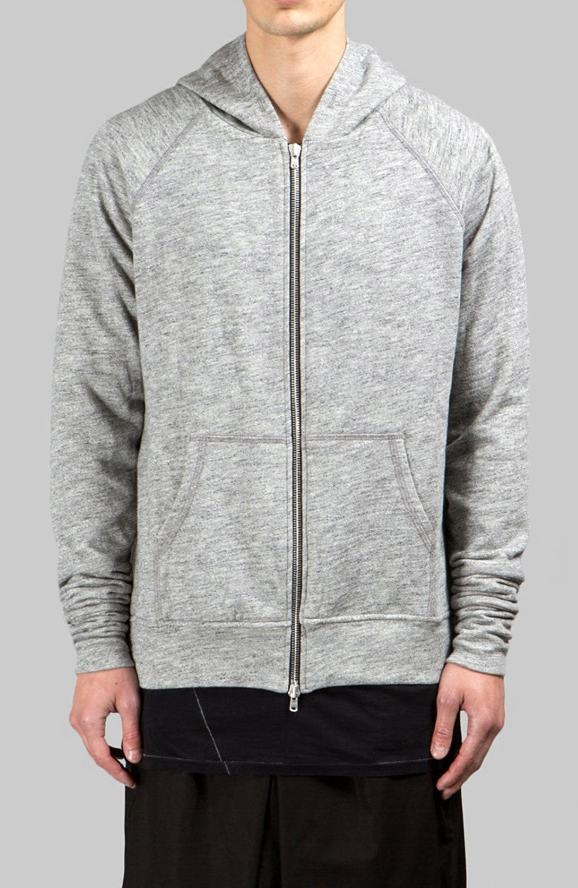 Men's Long Slim Extended Slevees Side Slits Pockets  - Side Splits // Zip Closure Hoodie - Ofelya Boutique