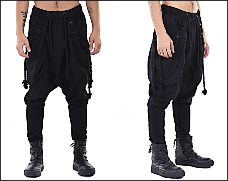 Men's Loose Casual Drop Crotch Harem Pants / Harem Jersey Jogger - Ofelya Boutique