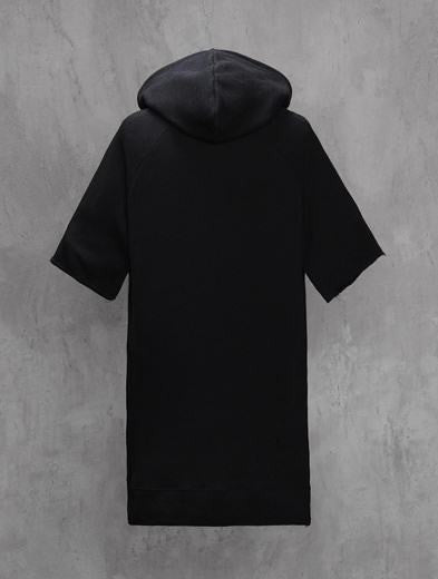 Men's Essential Short Sleeve Side Zip Extended Jersey Hoodie - Ofelya Boutique