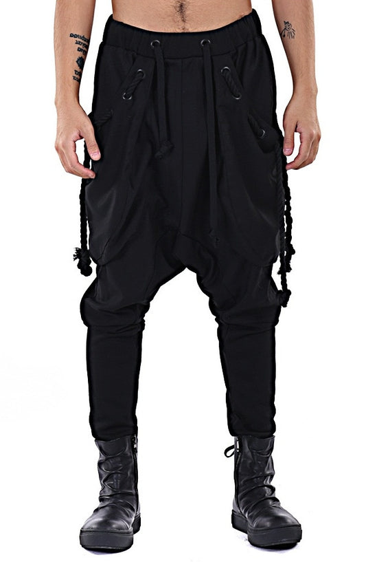Men's Loose Casual Drop Crotch Harem Pants / Harem Jersey Jogger - Ofelya Boutique