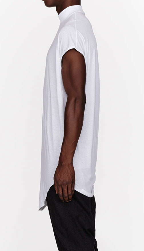 White Oversize Ribbed Tenem Tank Viscose Cotton Top - Ofelya Boutique