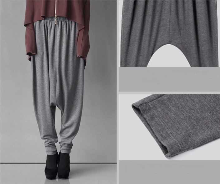 Women Long Drop Crotch Pants // Harem - Ofelya Boutique