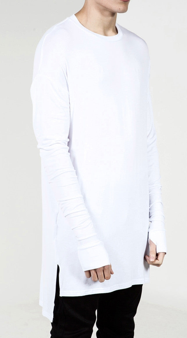 Extended Essential Long Sleeve Drop Back Under T-shirt - Ofelya Boutique