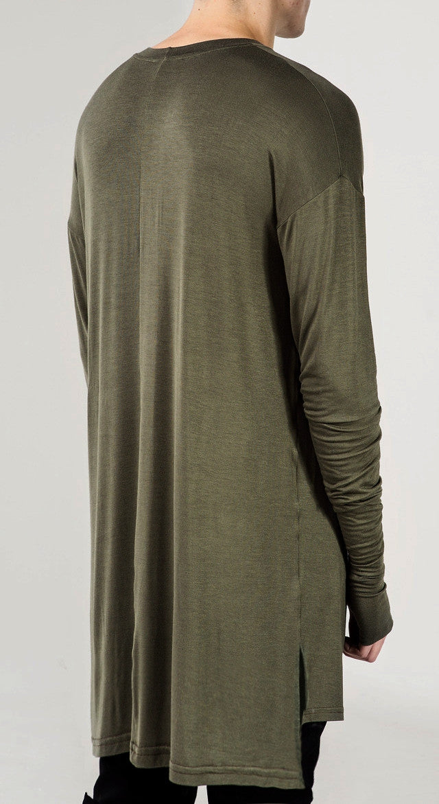 Extended Essential Long Sleeve Drop Back Under T-shirt - Ofelya Boutique