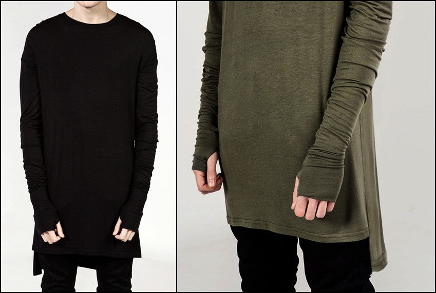 Extended Essential Long Sleeve Drop Back Under T-shirt - Ofelya Boutique