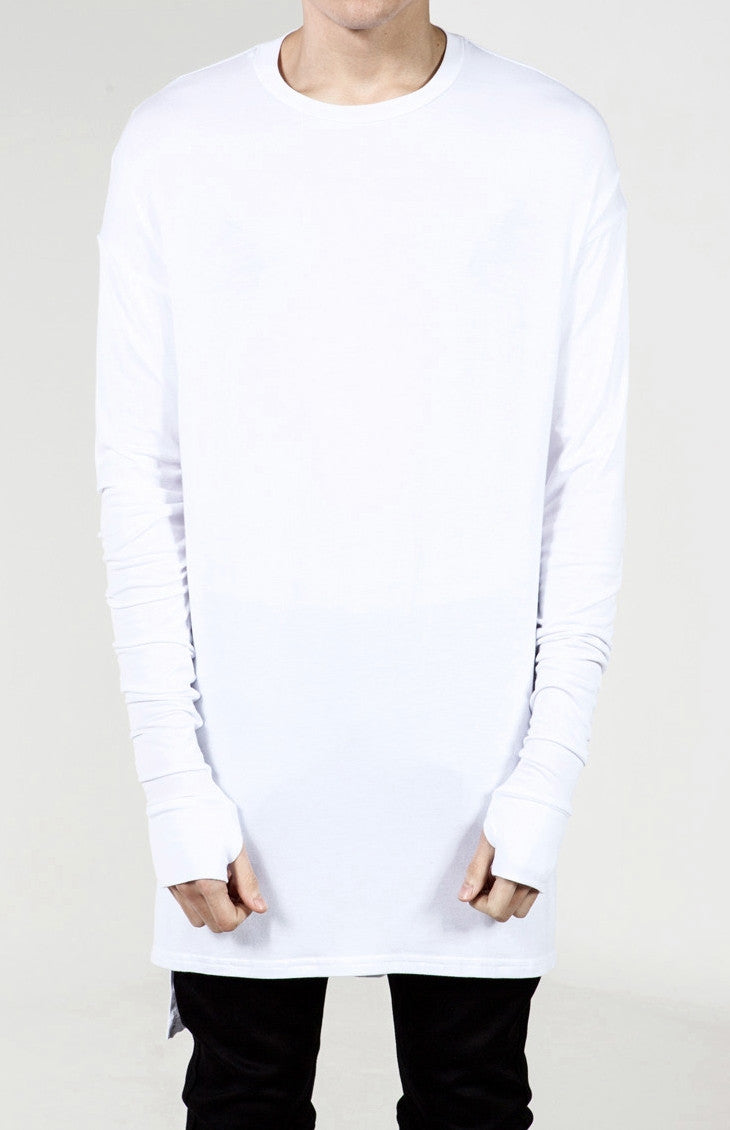 Extended Essential Long Sleeve Drop Back Under T-shirt - Ofelya Boutique