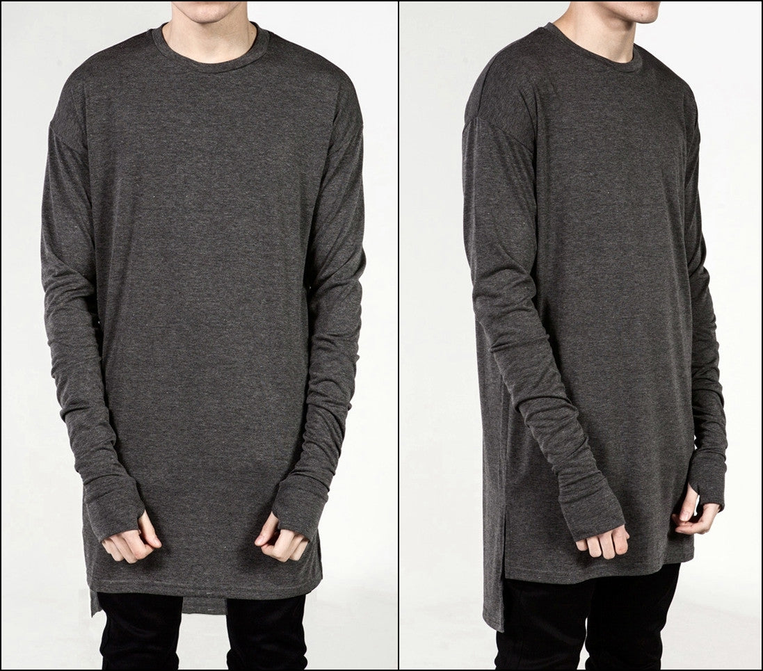 Extended Essential Long Sleeve Drop Back Under T-shirt - Ofelya Boutique