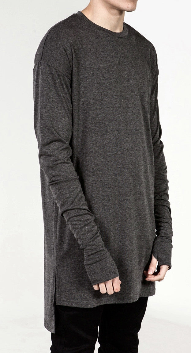 Extended Essential Long Sleeve Drop Back Under T-shirt - Ofelya Boutique