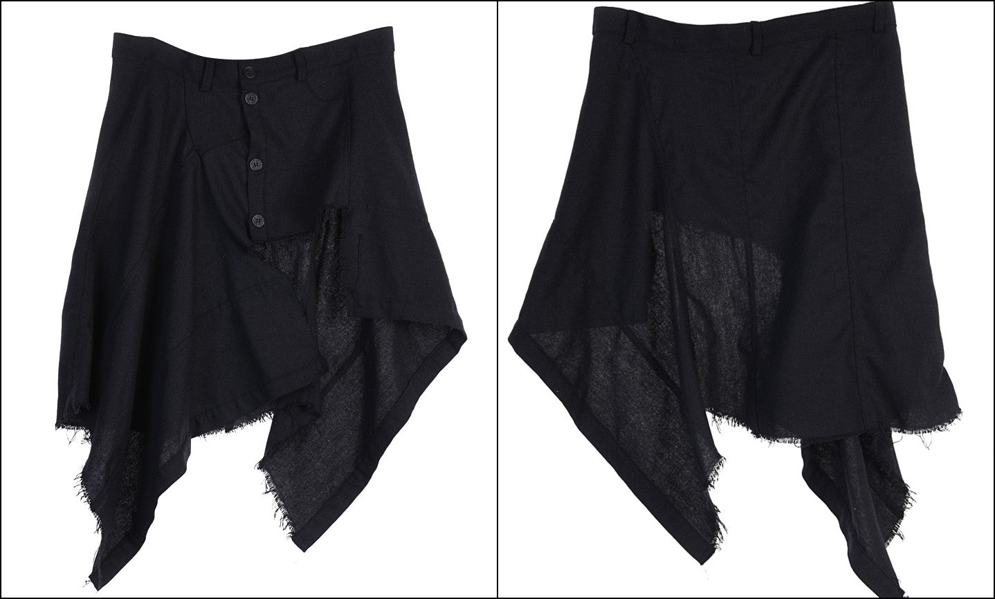 Harem Casual Jersey Pants with Wrap Skirt Panelled Flare Wrap Skirt Kilt - Ofelya Boutique