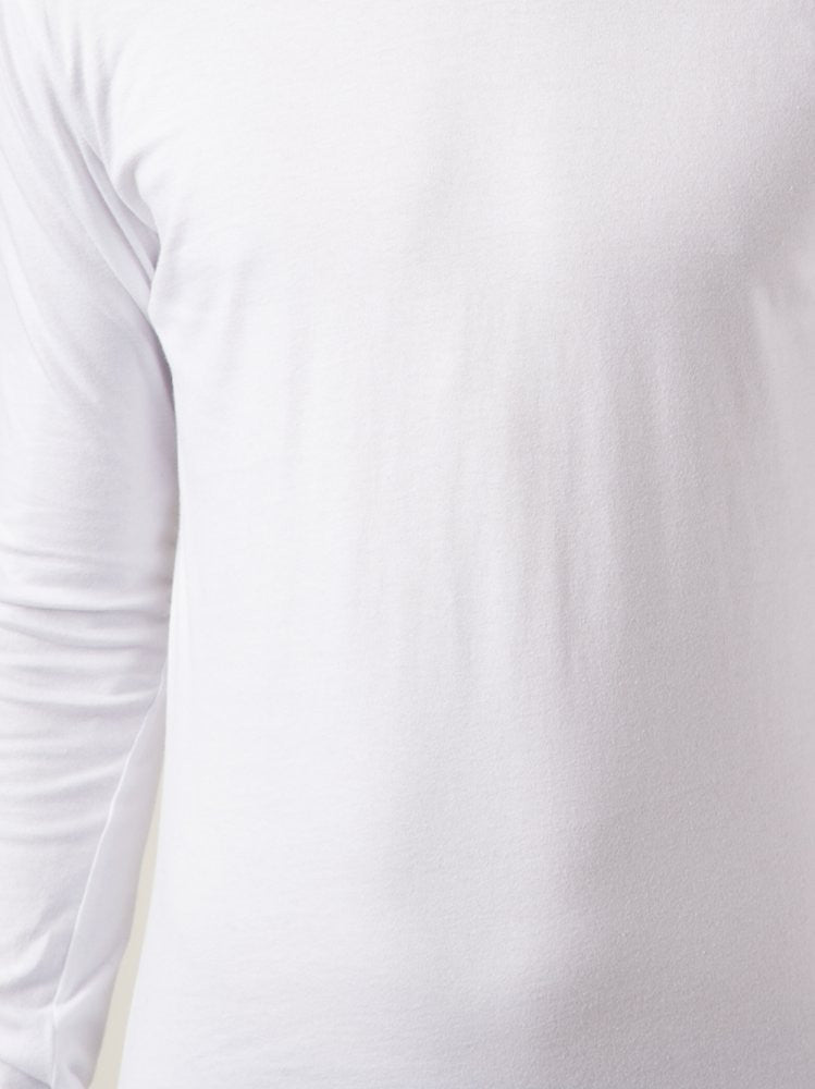 Long Sleeve Elongated Torso Central Back Seam Scooped Hem Overlong Tee - Ofelya Boutique