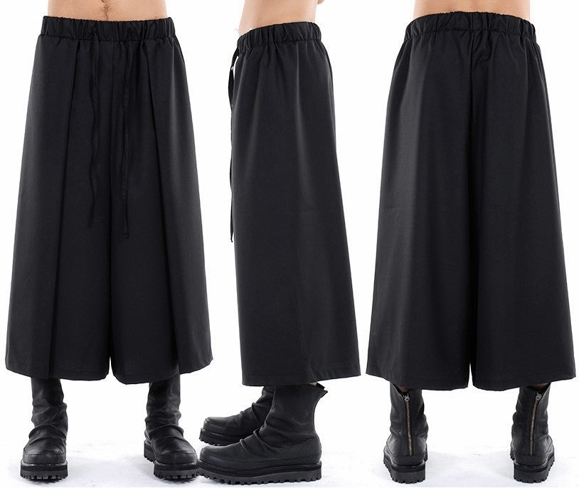 Mens Sarrouel Japanese Wide Leg Trouser Yoga Pant - Ofelya Boutique