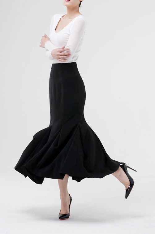 Women Woolen Fishtail Skirt / Long Skirt - Ofelya Boutique