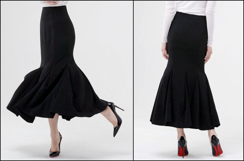 Women Woolen Fishtail Skirt / Long Skirt - Ofelya Boutique