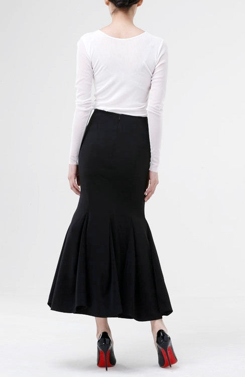 Women Woolen Fishtail Skirt / Long Skirt - Ofelya Boutique