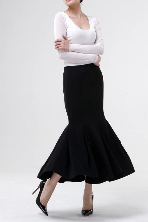 Women Woolen Fishtail Skirt / Long Skirt - Ofelya Boutique