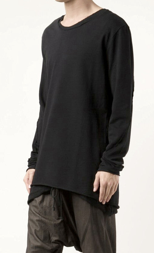Black Layered Long Sleeve Round Neck Pullover Sweatshirt - Ofelya Boutique
