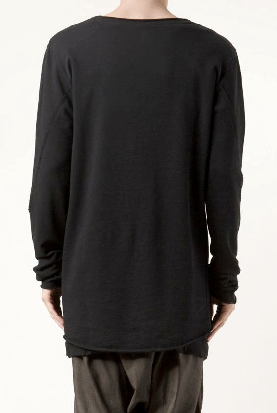 Black Layered Long Sleeve Round Neck Pullover Sweatshirt - Ofelya Boutique