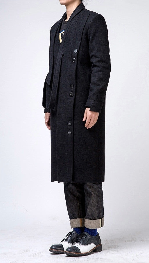 Oversized Wool Asymmetryc Cut Long Jacket //  Extravagant Coat - Ofelya Boutique