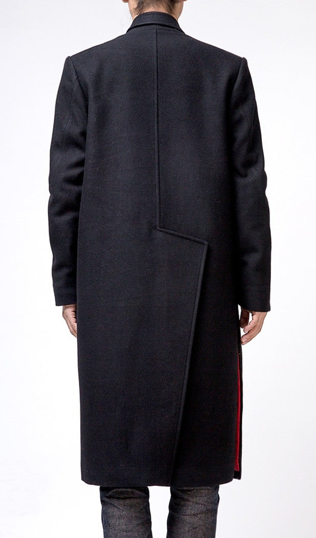 Oversized Wool Asymmetryc Cut Long Jacket //  Extravagant Coat - Ofelya Boutique