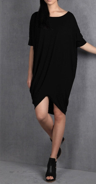 Asymmetric Oversized Twisted Top,Party Long Tunic, Loose TSHIRT -BB515 - Ofelya Boutique