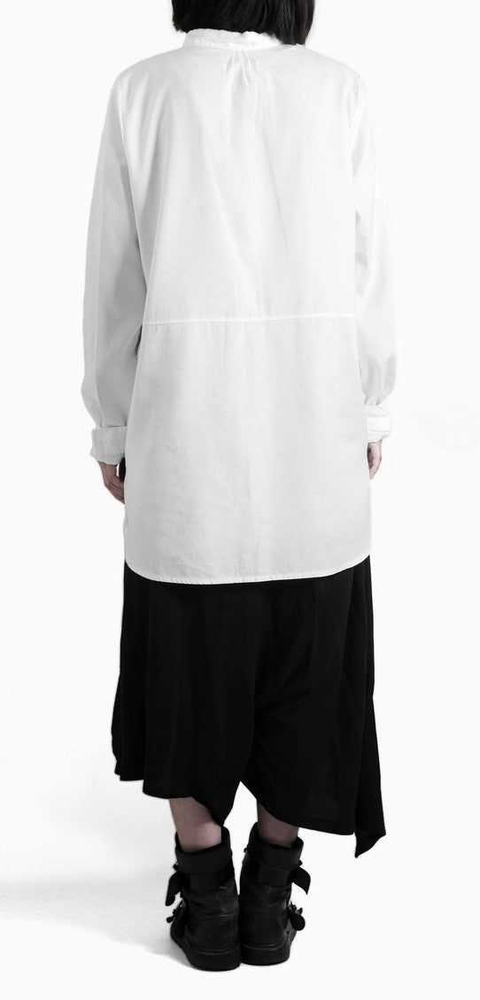 Women Loose Long Shirt / Tunic Shirt Irregular Assimetric Hem - Ofelya Boutique