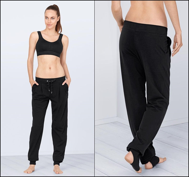 Activewear ! Sports Casual Yoga Fitness Leggings Trouser / Tights With Spats / Extra Long Leggings / Black Pant / Dance yoga wear-BB335 - Ofelya Boutique