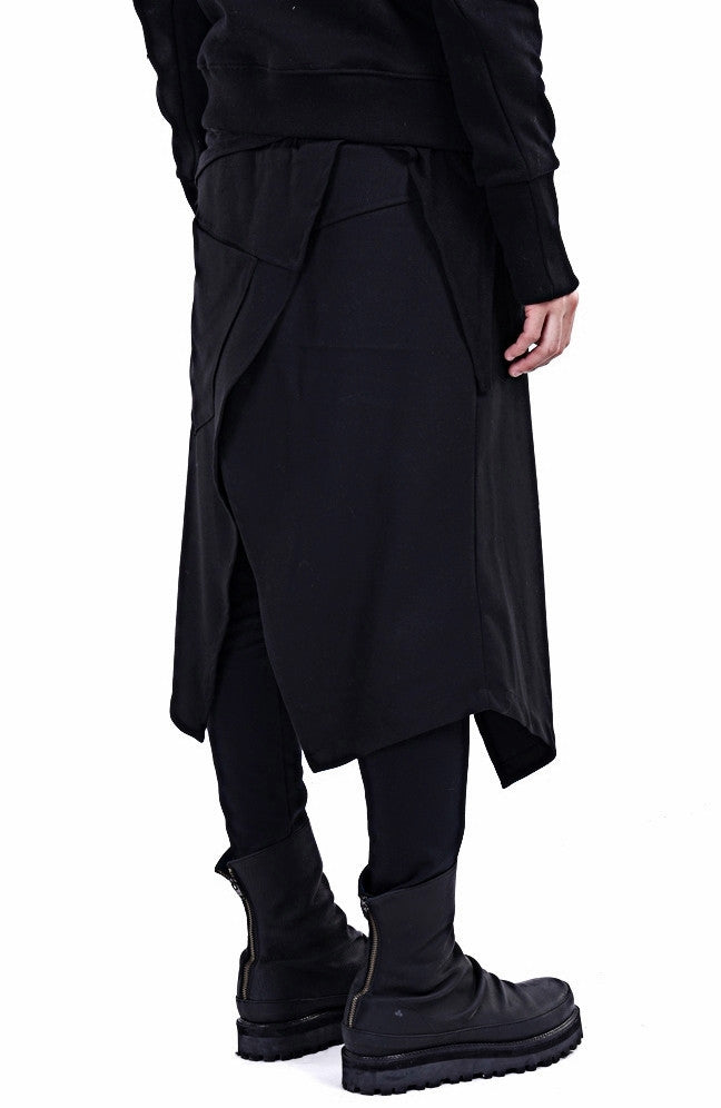 Black Skirt Layer Lounge Pants Side and Back Pocket Jogger Harem - Ofelya Boutique