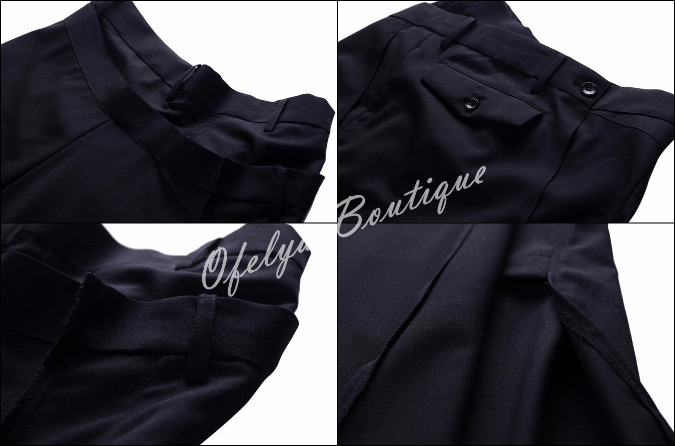 Asymmetric Cut Stretch Cotton Large Package Hip Skirt High-End Japanese Elegant Fashion Maxi Long Skirt // - Ofelya Boutique