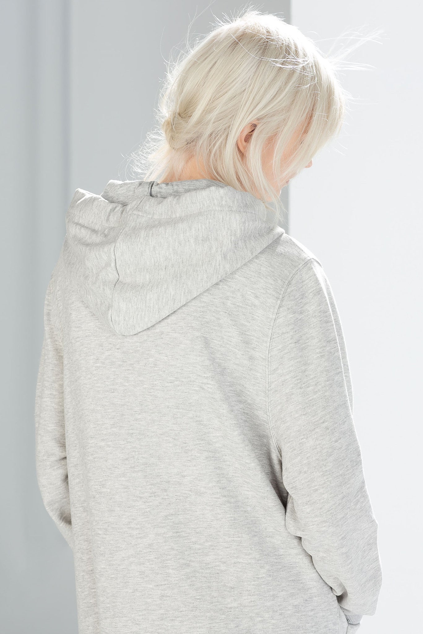 Gray Long Sweatshirt Overlong Oversized Essential Hoodie - Ofelya Boutique