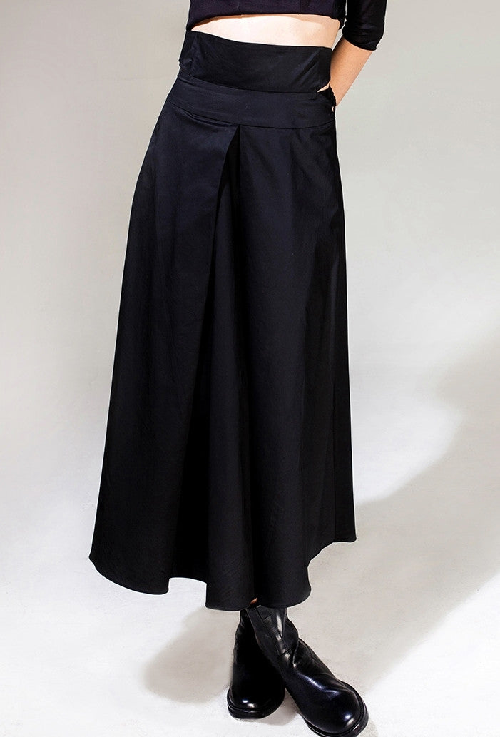 Avan-Garde Loose fitting Wide Leg Japanese Style Asymmetrical High Waist Bandage Skirt Trouser