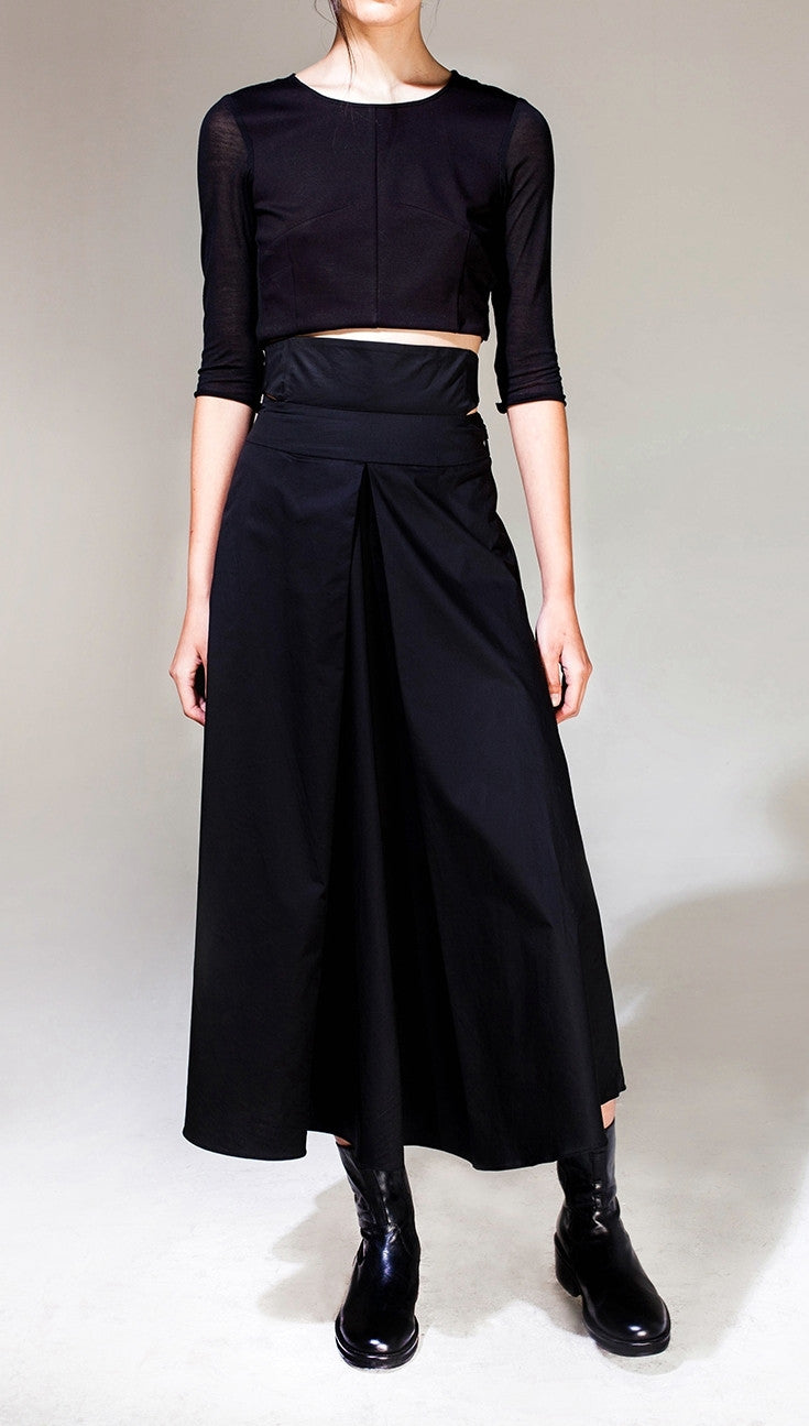 Avan-Garde Loose fitting Wide Leg Japanese Style Asymmetrical High Waist Bandage Skirt Trouser - Ofelya Boutique