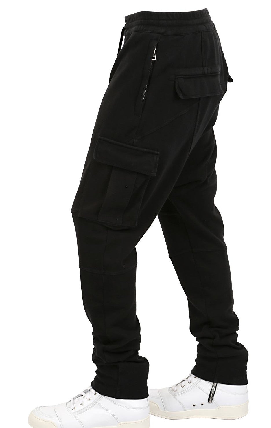 Biker Moto Drop Crotch Cargo Jogger / Loose Harem Pants - Ofelya Boutique