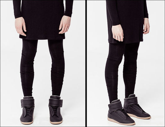 Black Jersey Cotton Leggings Under Joggers For Men &Women - Ofelya Boutique