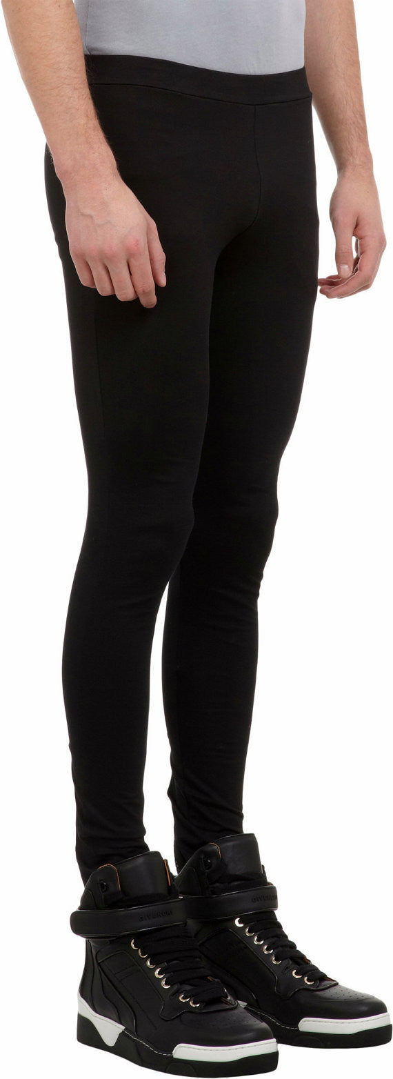 Black Jersey Cotton Leggings Under Joggers For Men &Women - Ofelya Boutique