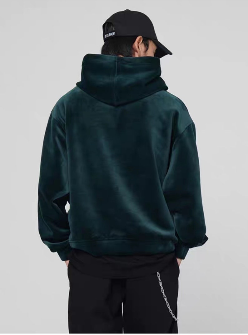 Men's Premium Silky Velour Oversized Chest Pocket Hoodie