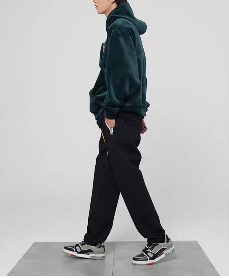 Men's Premium Silky Velour Oversized Chest Pocket Hoodie