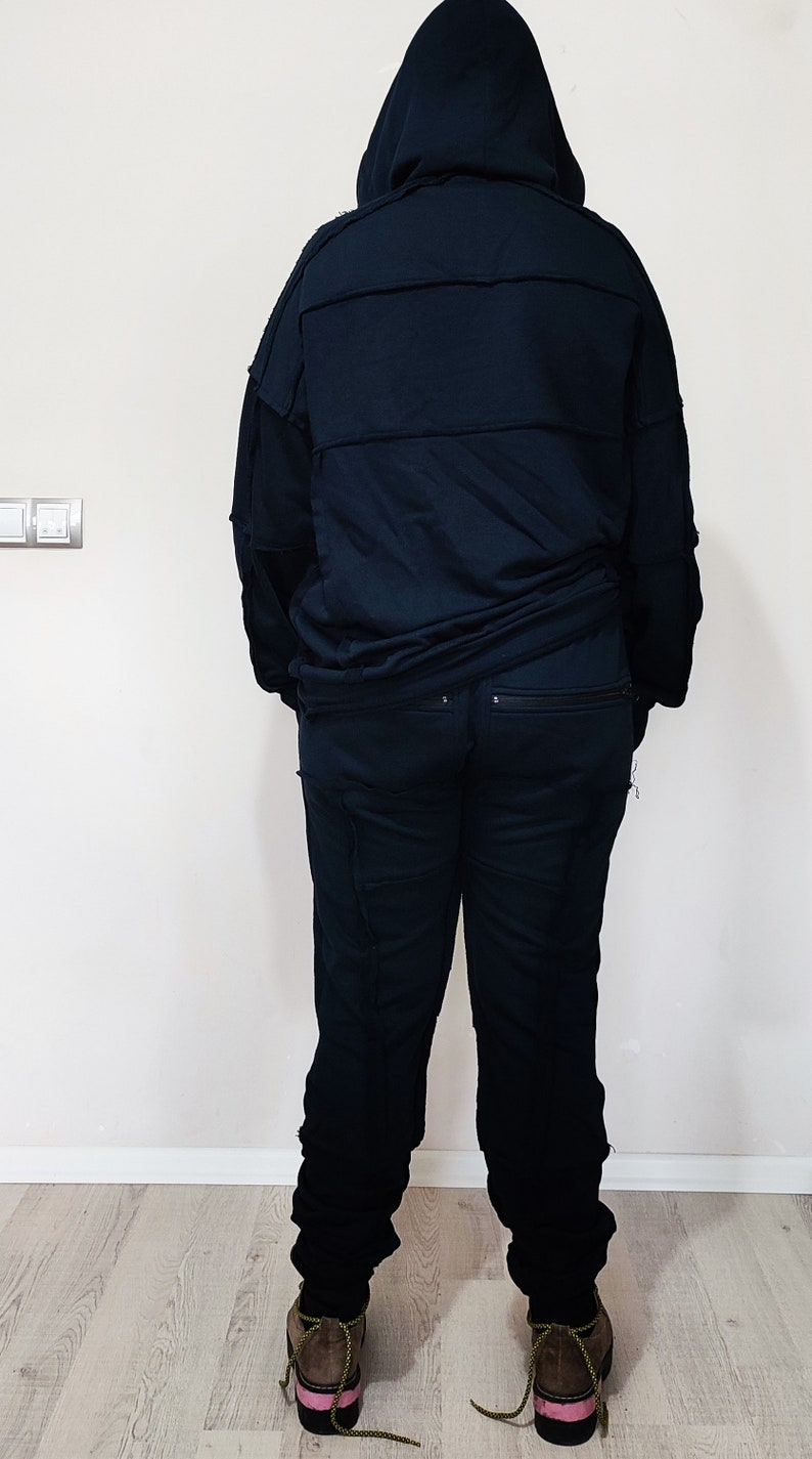 Men's Ribbing Detail Jogging Suit and Hoodie SET / Oversized Fit -BB285