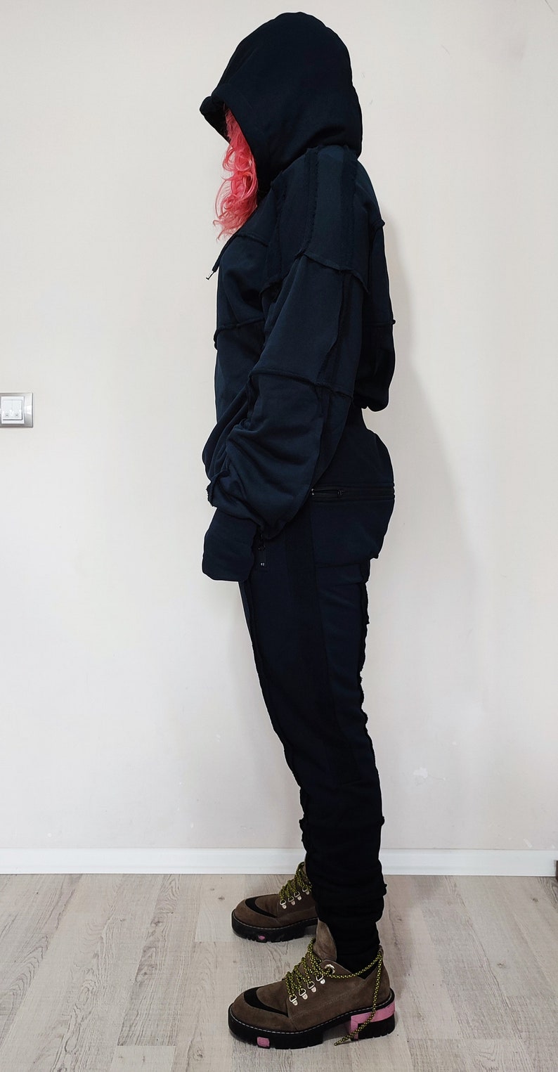 Men's Ribbing Detail Jogging Suit and Hoodie SET / Oversized Fit -BB285