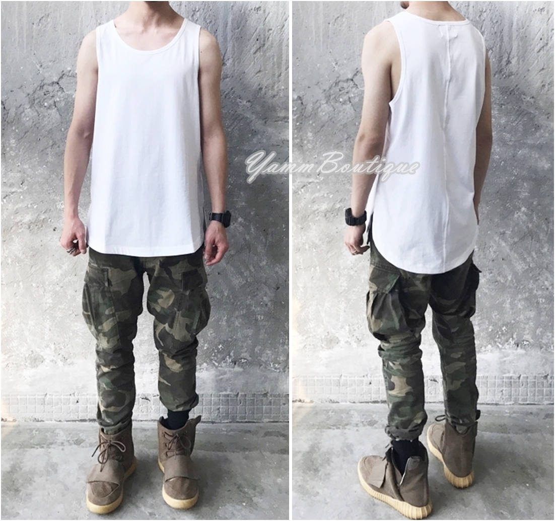 XS-6XL Essential Singlet Tank Extended Silky Long Tank Top Back Long Viscose Cotton - Ofelya Boutique