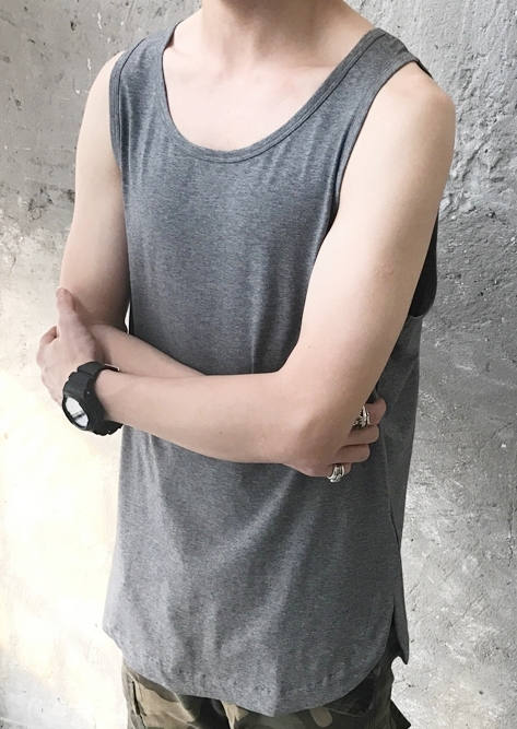 XS-6XL Essential Singlet Tank Extended Silky Long Tank Top Back Long Viscose Cotton - Ofelya Boutique