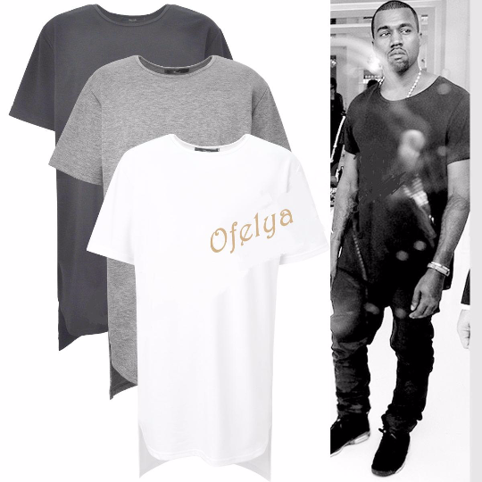 Men Extended Essential Short Sleeve Back Long Tee - 90cm - Ofelya Boutique