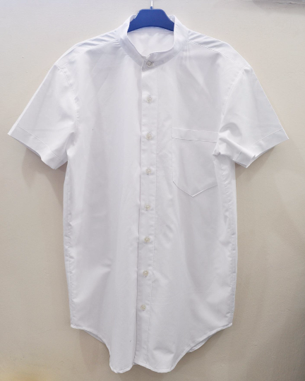Men's Overlong Oxford Cotton Short Sleeve KW Style Shirt - Ofelya Boutique