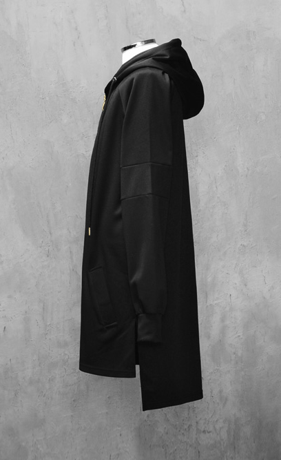 Men Raglan Sleeve Mega Extended Back Long Essential Jersey Drop Hoodie - Ofelya Boutique